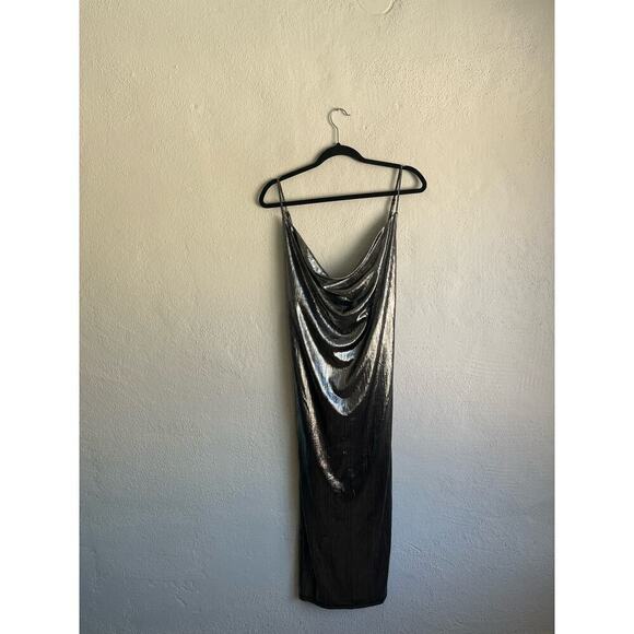 Anthropologie Endless Rose Woman Silver WaistWith Slip Midi Dress, Size … - Picture 3 of 8